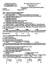 Đề thi học sinh giỏi môn Vật lý Lớp 11 - Năm học 2016-2017 - Trường THPT Nam Trực